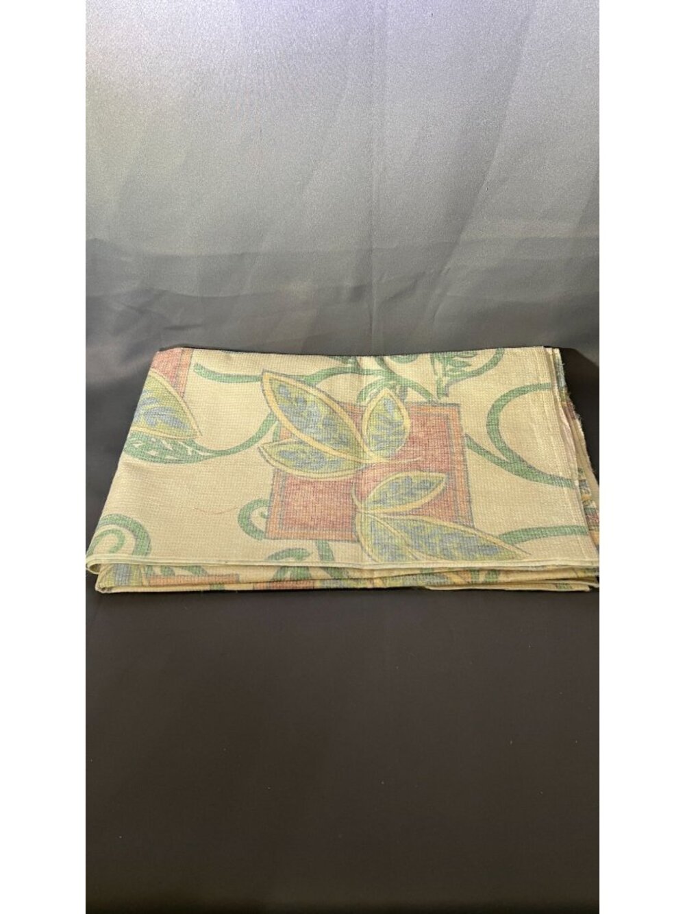 38" x 54" Fabric With Leaf Motif And Subtle Color Palette